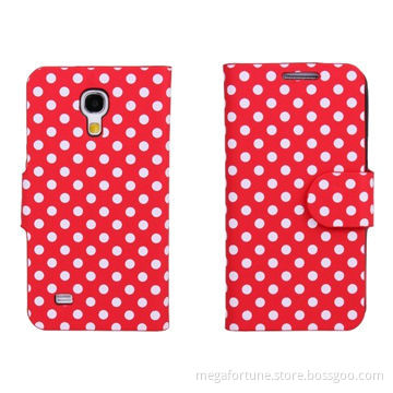 Pure Handmade Polka-dot Leather Case for Samsung Galaxy S4 Mini/9190, Made of Top PU Leather